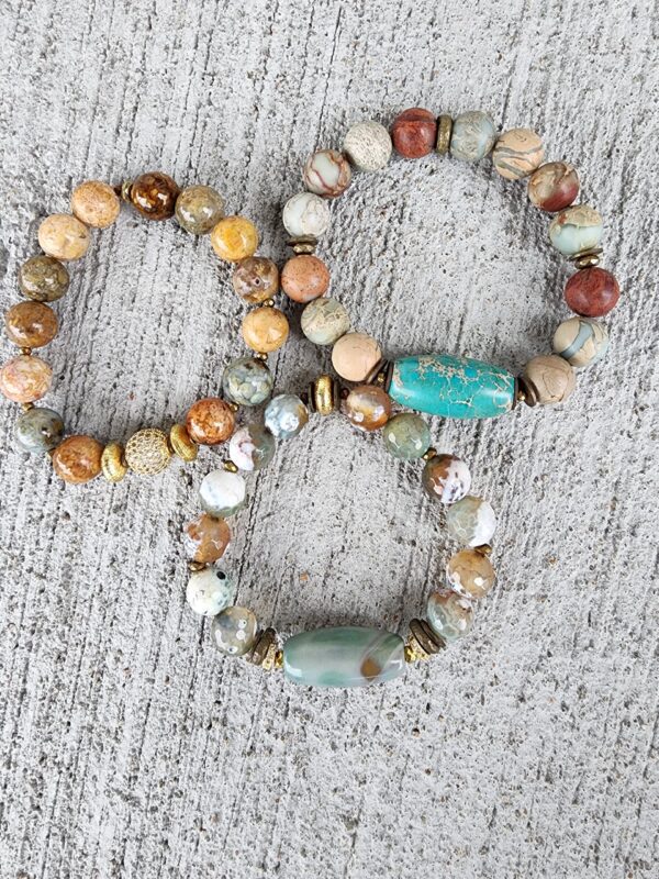 Native| Agate & Jasper gemstone bracelet set