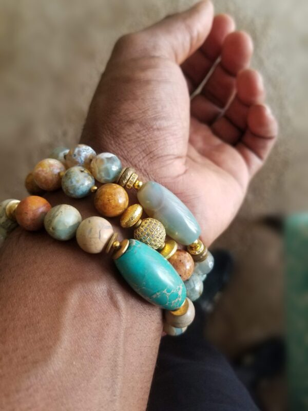 Native| Agate & Jasper gemstone bracelet set