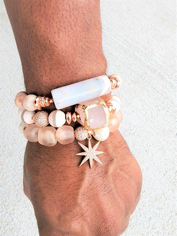 Pink Himalayan | gemstone bracelets set