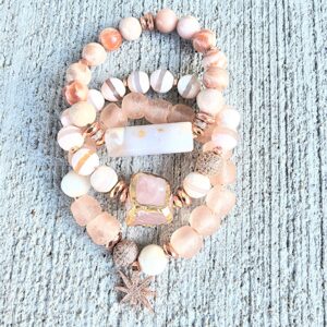 Pink Himalayan | gemstone bracelets set