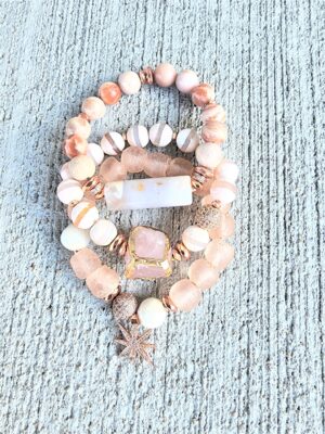Pink Himalayan | gemstone bracelets set