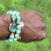 Green Glimmer | Agate gemstone bracelets set