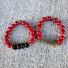 Crimson Guardian| Mother of Pearl & Onyx Gemstone Bracelets
