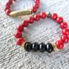 Crimson Guardian| Mother of Pearl & Onyx Gemstone Bracelets