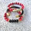 Crimson Guardian| Mother of Pearl & Onyx Gemstone Bracelets