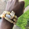 Golden Aura| Agate and Quartz gemstone bracelets