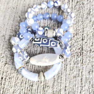 DreamLight Blue collection DreamLight Blue -Agate| Jade gemstone bracelets