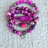 Magenta Reign-Agate Gemstone Bracelets